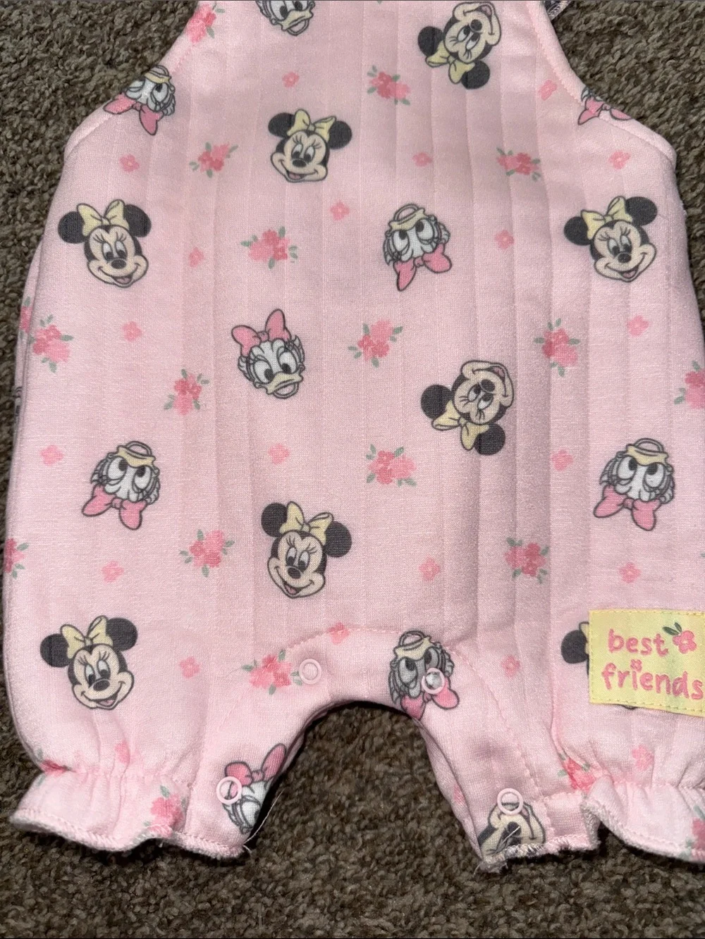 🛍 CUTE LITTLE GIRLS MINNIE MOUSE OVERALLS SIZE 3/6 MONTHS 🛍